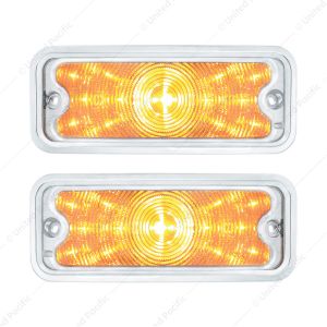 17 Amber LED Front Parking Light With SS Trim For 1973-80 Chevy & GMC Truck