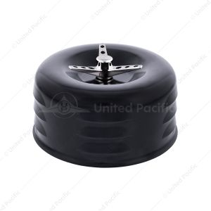 4" Round Short Neck Louvered Air Cleaner With 3-Wing-Screw For Carburetors With 2-5/8" Neck-Black