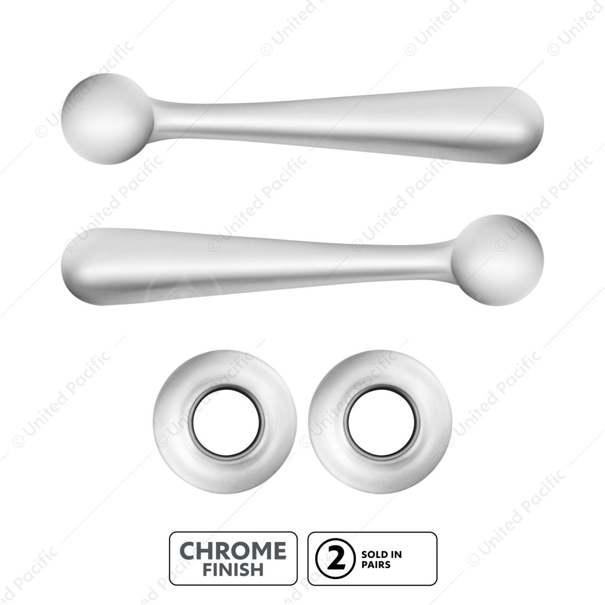 Chrome Plated Window Crank Handle & Polished Stainless Door Handle Escutcheon Kit for 1932 Ford Clos