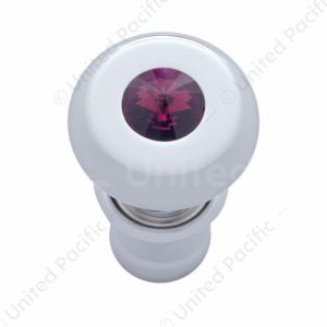 Chrome Deluxe Cigarette Lighter With Purple Crystal