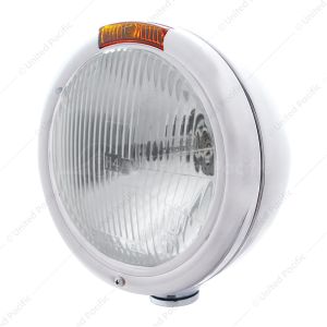 Classic Headlight Assembly With H4 Bulb & Amber Turn Signal