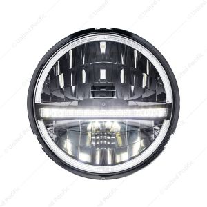 ULTRALIT - 20 High Power LED 5-3/4" Motorcycle Headlight With LED DRL/Position Light - Black