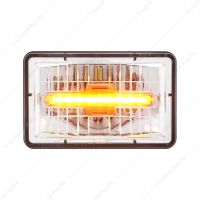 ULTRALIT - 4" X 6" Rectangular LED Headlight With Amber LED Position Light - Low Beam