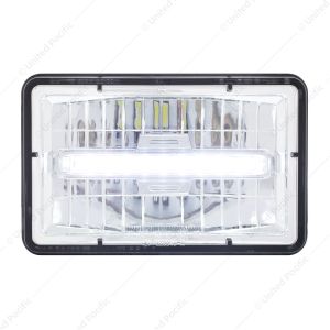 ULTRALIT - 4" X 6" Rectangular LED Headlight With White LED Position Light - High Beam