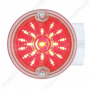 21 LED 3-1/4" Signal Light For Harley Motorcycle With Housing - Red LED/Clear Lens
