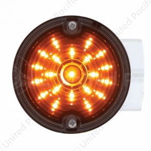 21 LED 3-1/4" Dual Function Signal Light For Harley Motorcycle With Housing - Amber LED/Smoke Lens