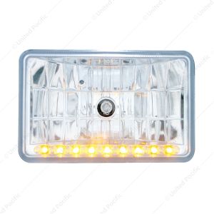 4" X 6" Crystal Headlight With 9 LED Position Light