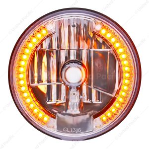 7" Crystal Headlight With 34 LED Position Light