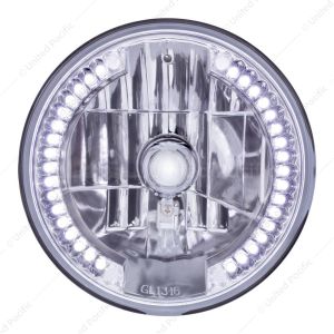 7" Crystal Headlight With 34 White LED Position Light