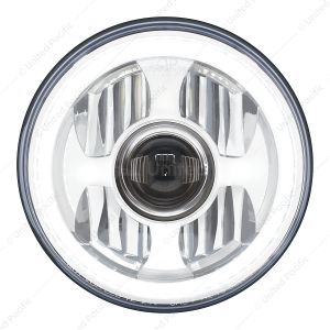 ULTRALIT - High Power LED 7" Projection Headlight With Dual Color LED Position Halo Ring