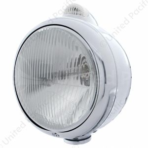 Chrome Guide 682-C Style Headlight H4 & LED Turn Signal - Clear Lens