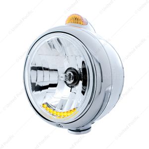 Chrome Guide 682-C Headlight H4 With 10 Amber LED & Dual Mode LED Signal