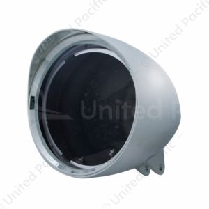 Motorcycle Chrome "Chopper" Headlight Housing With Smooth Visor