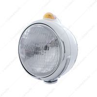 Chrome Guide 682-C Headlight H6024 & Dual Mode LED Signal - Amber Lens