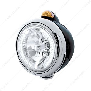 Black Guide 682-C Headlight H4 With White LED & Dual Mode LED Signal