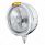 SS Bullet Embossed Stripe Headlight H4 With 6 Amber LEDs & Dual Mode LED Signal -Amber Lens
