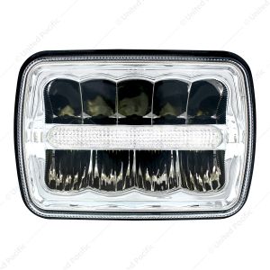 ULTRALIT - 9 High Power LED 5" X 7`" Rectangular Light With White Position Light Bar