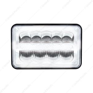 ULTRALIT - 9 High Power LED 4" X 6" Rectangular Light With White Position Light Bar