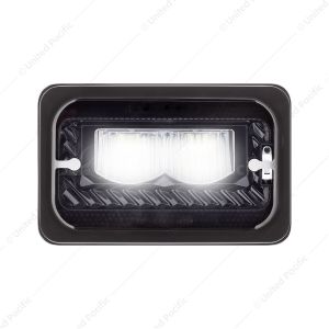 ULTRALIT - Heated 4" X 6" LED Headlight With Glass Lens & Aluminum Housing - High Beam - Black