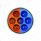 Double Fury 7 LED 2" Round Clearance/Marker Light-Amber & Blue LED/Clear Lens