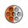 Double Fury 7 LED 2" Round Clearance/Marker Light-Amber & White LED/Clear Lens