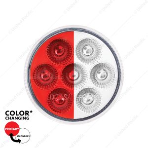 7 LED 2" Round Double Fury Light (Clearance/Marker) - Red & White LED/Clear Lens