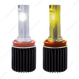 Triple Color High Power 12V H11 LED Bulbs - White/Yellow/W+Y (2-Pack)