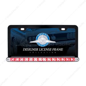 License Plate Frame With 14 LED 12" Light Bar - Black