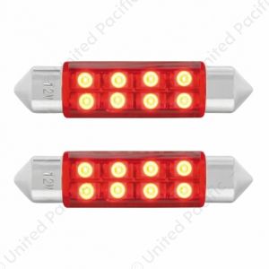 8 SMD High Power Micro LED 211-2 Dome Light Bulb - Red (2-Pack)