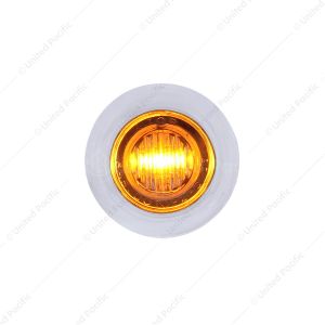 3 LED Dual Function 3/4" Mini Auxiliary/Utility Light With Bezel & Washer - Amber LED/Clear Lens