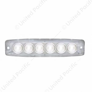 6 High Power LED Super Thin Warning Light - White LED/Clear Lens (Bulk)