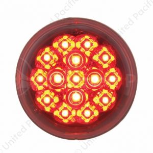15 LED 2-3/8" Dual Function Signal Light For Harley Motorcycle - Red LED/Clear Lens