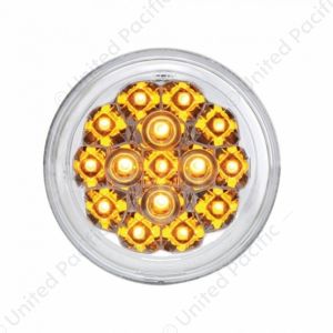 15 LED 2-3/8" Turn Signal Light For Motorcycle- Amber LED/Clear Lens