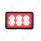 6 High Power LED Rectangular Warning Light With Bracket - Red LED (Bulk)