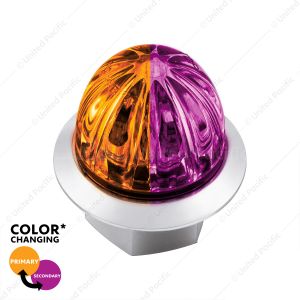 4 LED 1-1/8" Watermelon Double Fury Light With Clear Lens (Clearance/Marker) - Amber & Purple LED
