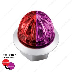 4 LED 1-1/8" Watermelon Double Fury Light With Clear Lens (Clearance/Marker) - Red & Purple LED