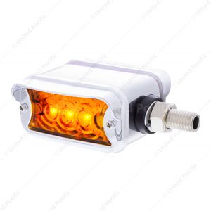 6 LED Single Function Double Face Light W/Visor - Horizontal Mount - Amber & Red LED/Amber & Red Len