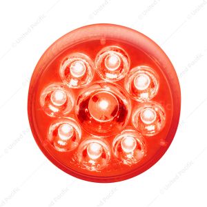 9 LED 2.5" Round Pure Reflector Light (Clearance/Marker) - Red LED/Red Lens