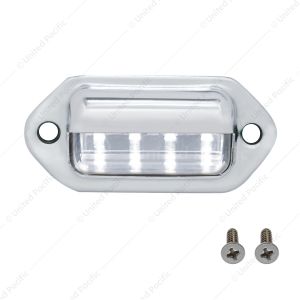 4 White LED Chrome License Plate Light/Utility Light
