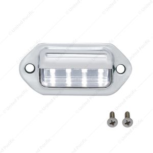 4 White LED Chrome License Plate Light/Utility Light