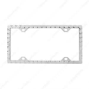 Diamond Pattern License Plate Frame - Chrome