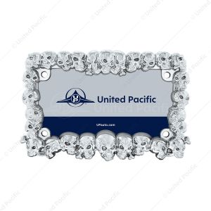 Skull Motorcycle License Plate Frame - Chrome