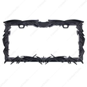 Tribal Flame License Plate Frame - Black