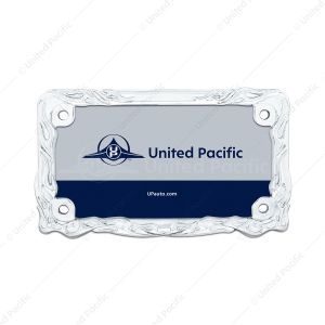 Motorcycle License Plate Frame - Chrome Flame & Frame