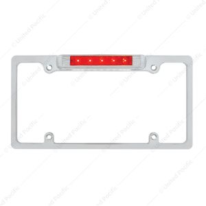 License Plate Frame With LED Light - Chrome