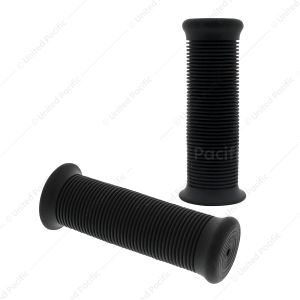 Black Motorcycle Rubber Grip Set - 1" or 1-1/8" (25/28mm) (Pair)