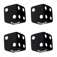 Black Dice Valve Caps With White Dots (Set of 4)