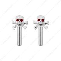 Chrome Skull Door Lock Knobs (2Pc/Set)