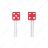 Dice Door Lock Knobs - Red (2Pc/Set)
