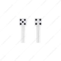 Dice Door Lock Knobs - White (2Pc/Set)